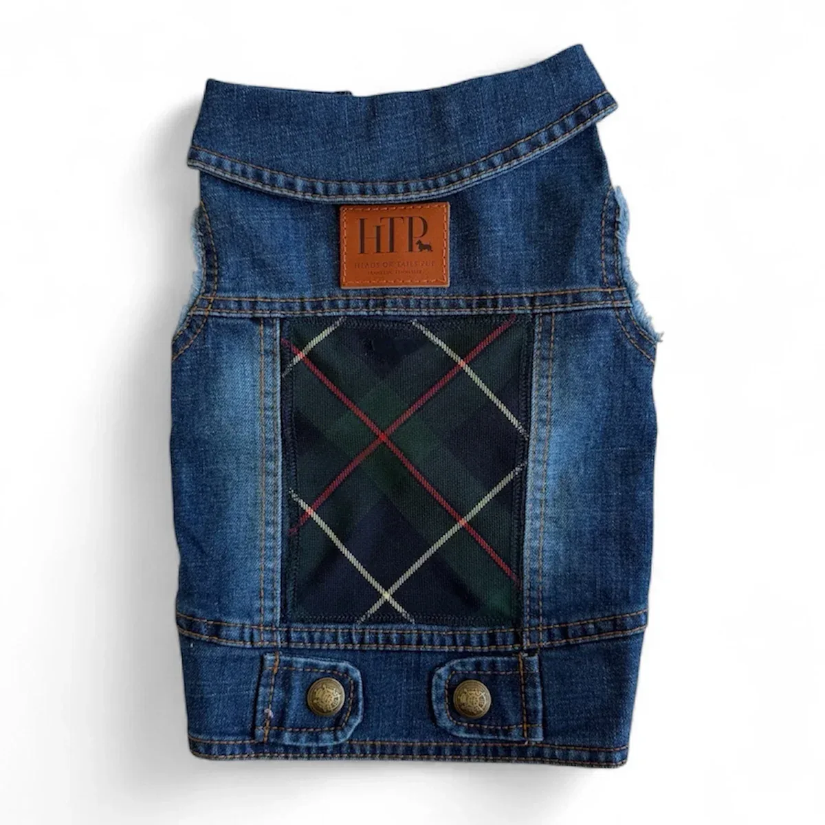 Green Plaid Panel Vest - Image 2