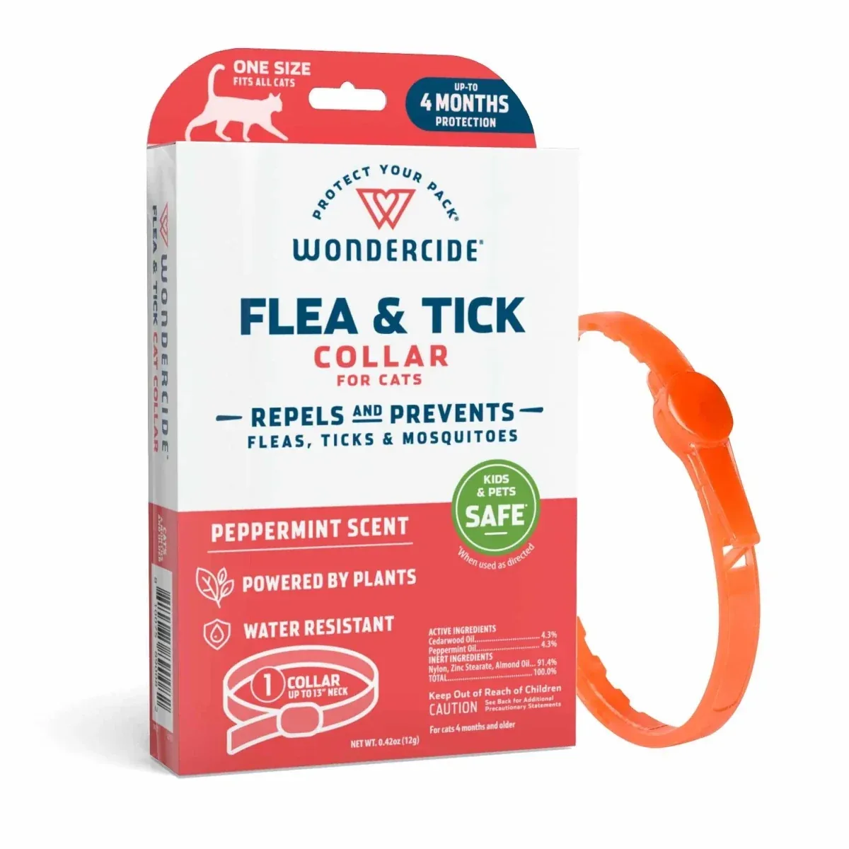 Wondercide Flea & Tick Cat Collar for Cats - Peppermint