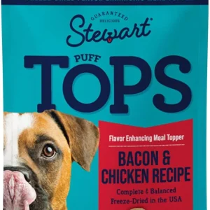 Stewart Puff Tops Bacon and Chicken Recipe Freeze-Dried Dog Food Topper