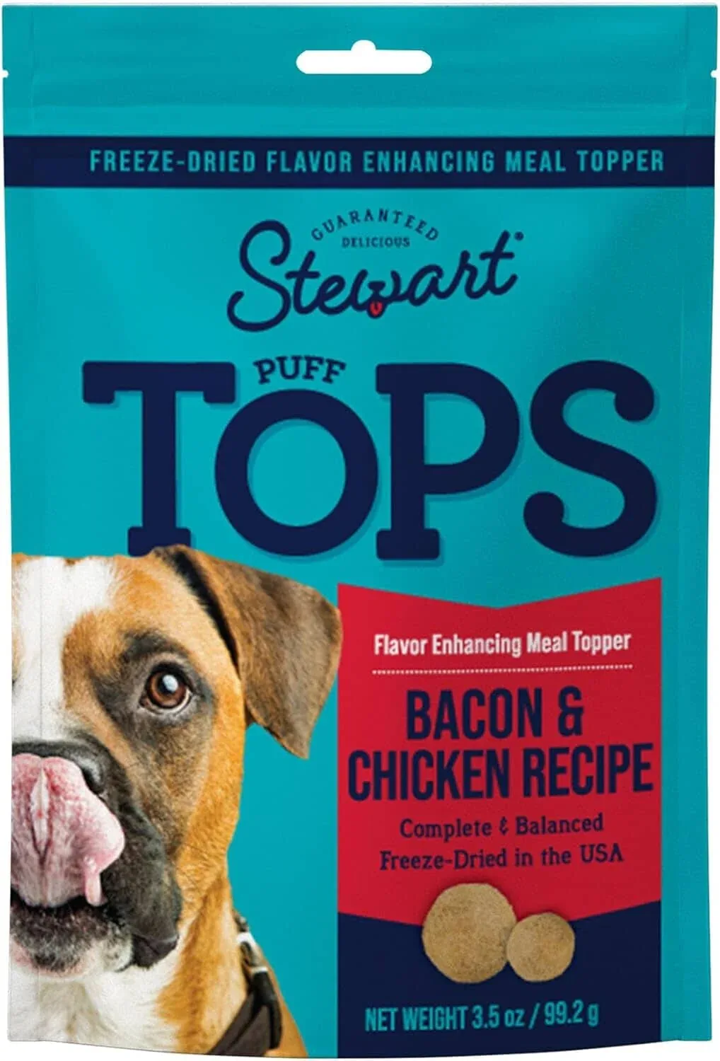 Stewart Puff Tops Bacon and Chicken Recipe Freeze-Dried Dog Food Topper