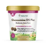 NaturVet Glucosamine DS Plus Level 2 Moderate Joint Care Supplement Soft Chews for Dogs and Cats
