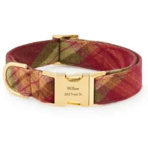 Orchard Plaid Flannel Dog Collar