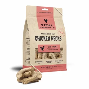 Vital Essentials Freeze-Dried Raw Chicken Necks Dog Treats 9 oz