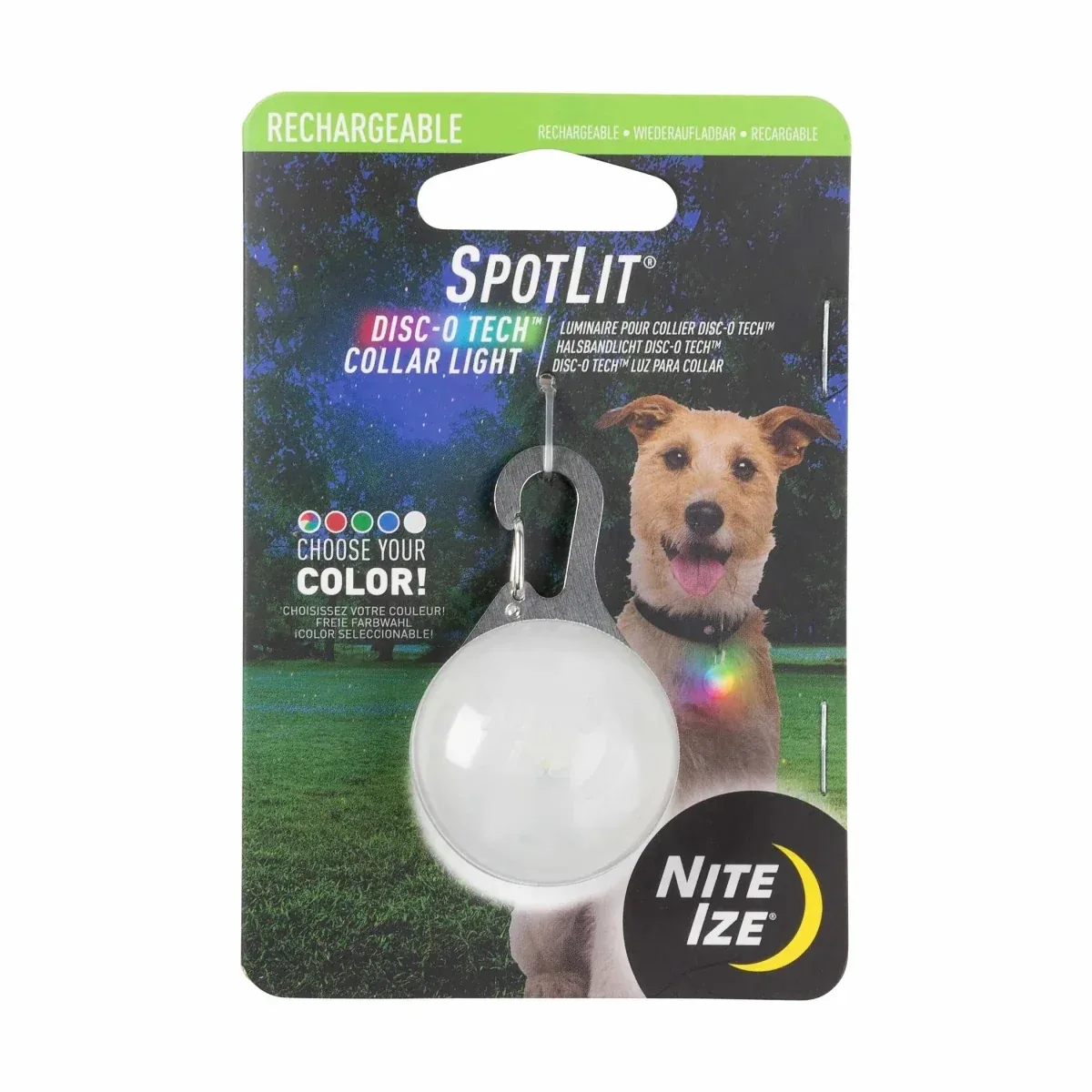 Nite Ize Spotlit Rechargeable Dog Collar Light - Disc-O Tech