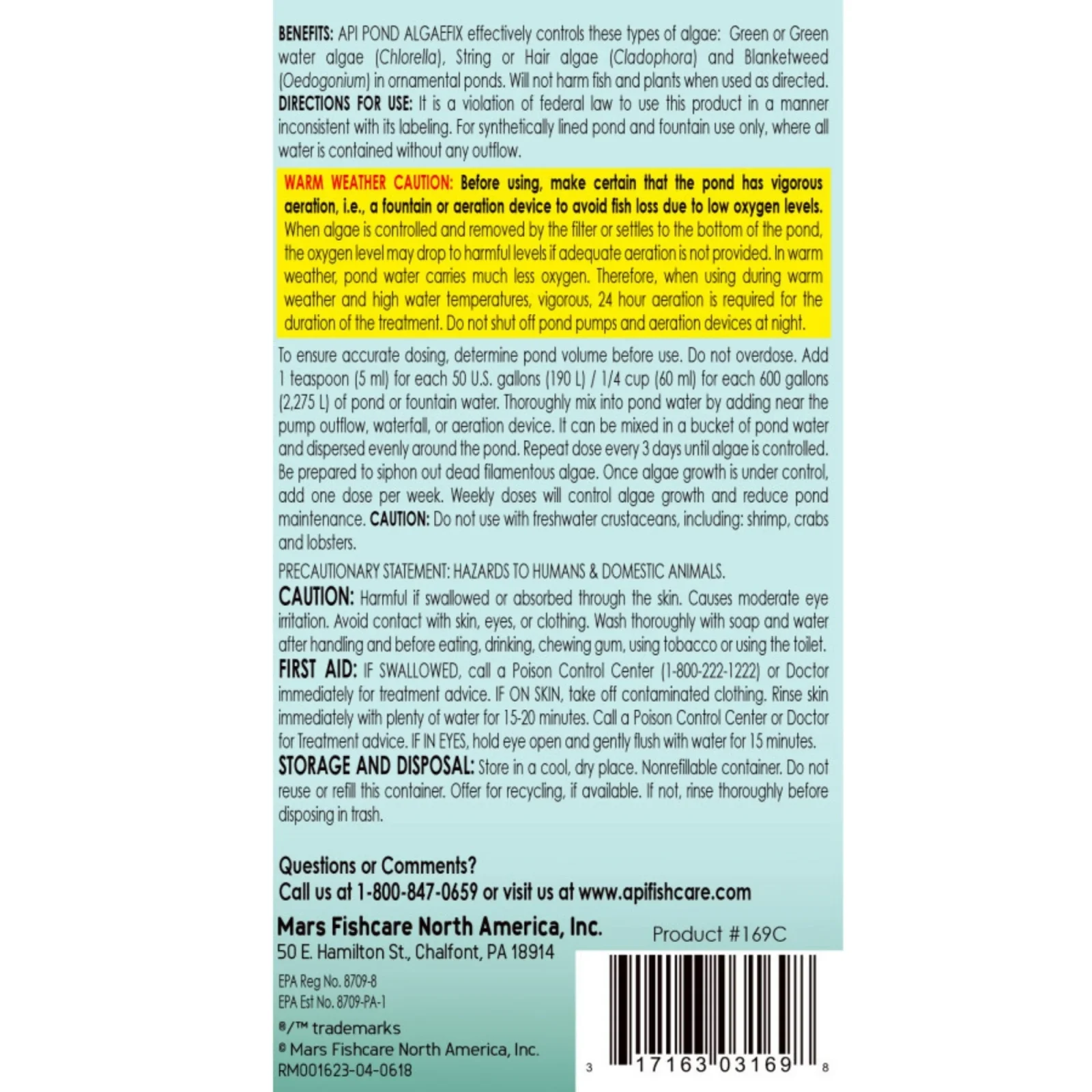 API Pond AlgaeFix Algae Control Solution 1 gal - Image 2