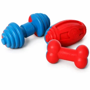 Pet Life ® 3-Piece Durable Water Floating and TPR Fetch Bundle Dog Toy Set