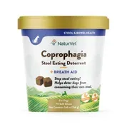 NaturVet Coprophagia Stool Eating Deterrent Plus Breath Aid Supplement for Dogs