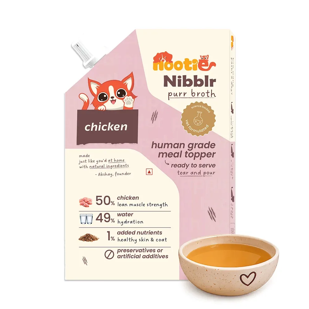 Nootie Nibblr Chicken Bone Broth Hydrating Meal Topper Cat Wet Food - Image 2