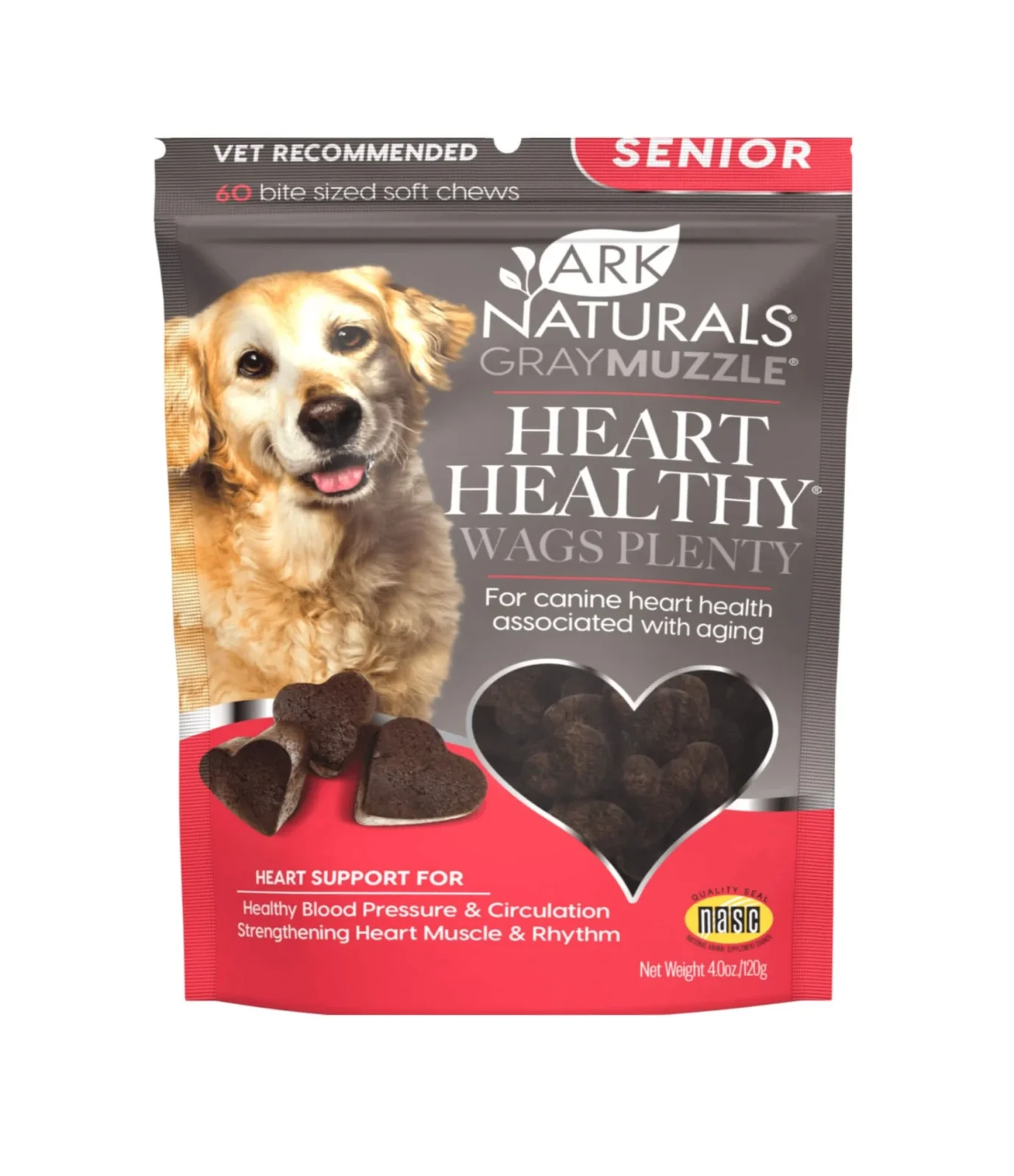 Ark Naturals Gray Muzzle Heart Healthy Wags Plenty for Senior Dogs