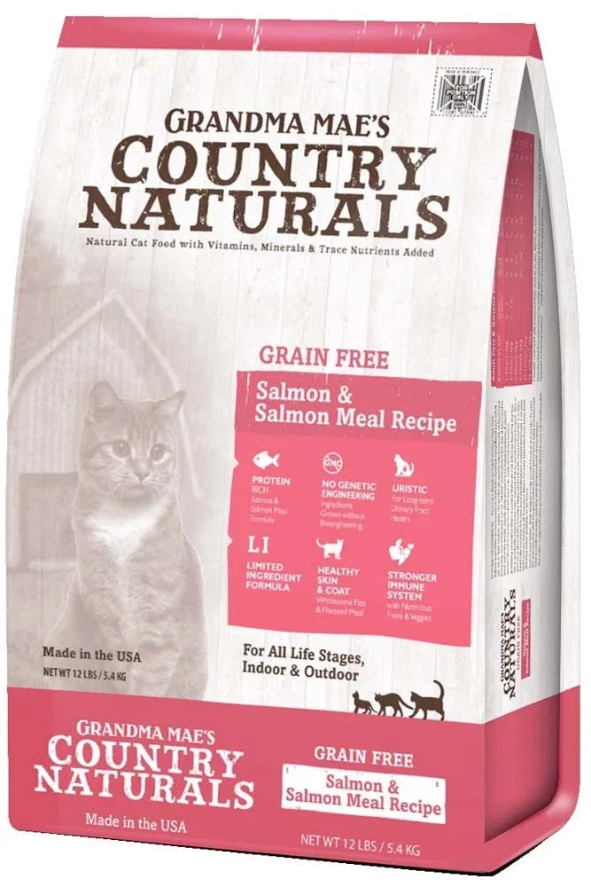 Grandma Mae's Country Naturals Grain-Free Dry Cat Food Salmon 6 lb