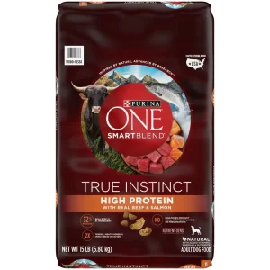 Purina ONE True Instinct High-Protein Real Beef and Salmon with Bone Broth Dry Dog Food