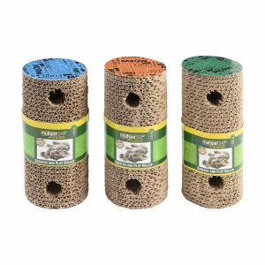 Multipet Cardboard Scratcher Roller Cat Toy Assorted 7.5 in