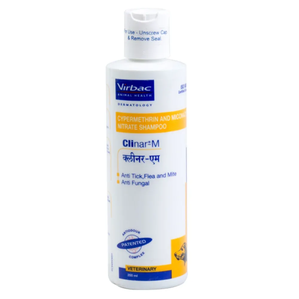 Virbac Clinar M Anti Tick & Flea and Antifungal Shampoo for Dogs (200ml) - Image 2
