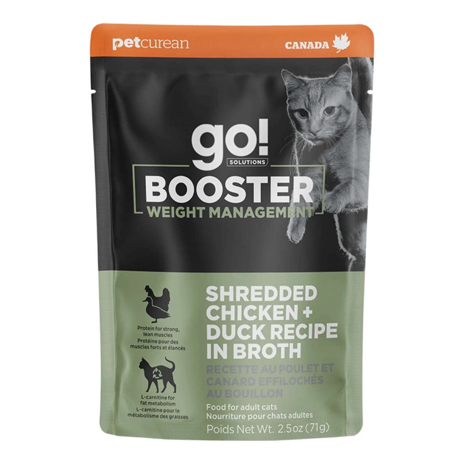 Go! Solutions Cat Booster Wet Cat Food Topper - Tuna Pate for Immune Health, 2.5 oz each, Case of 24