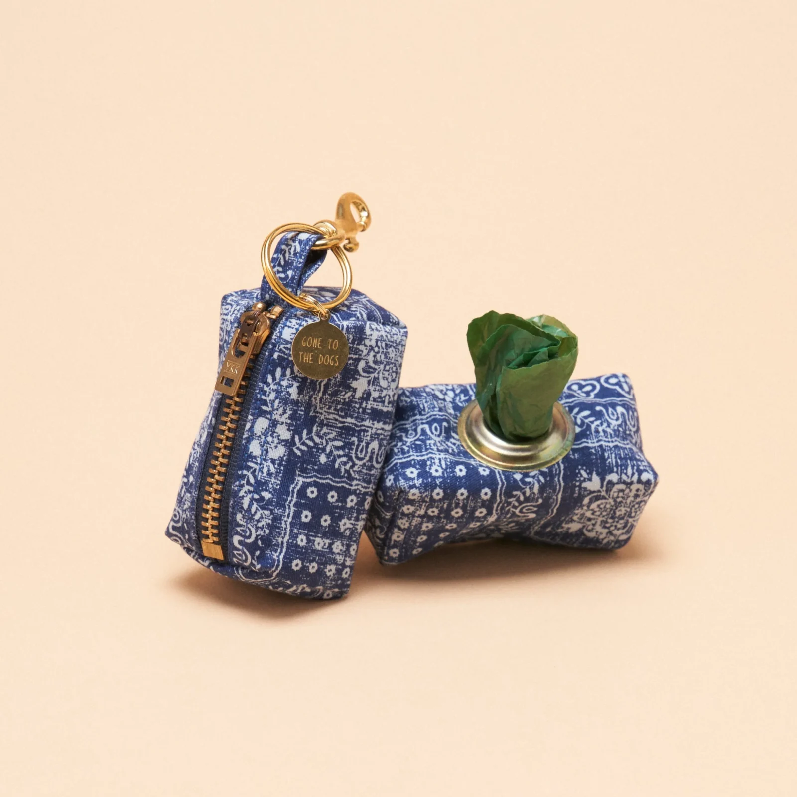 Riley Waste Bag Holder - Indigo Print - Image 2