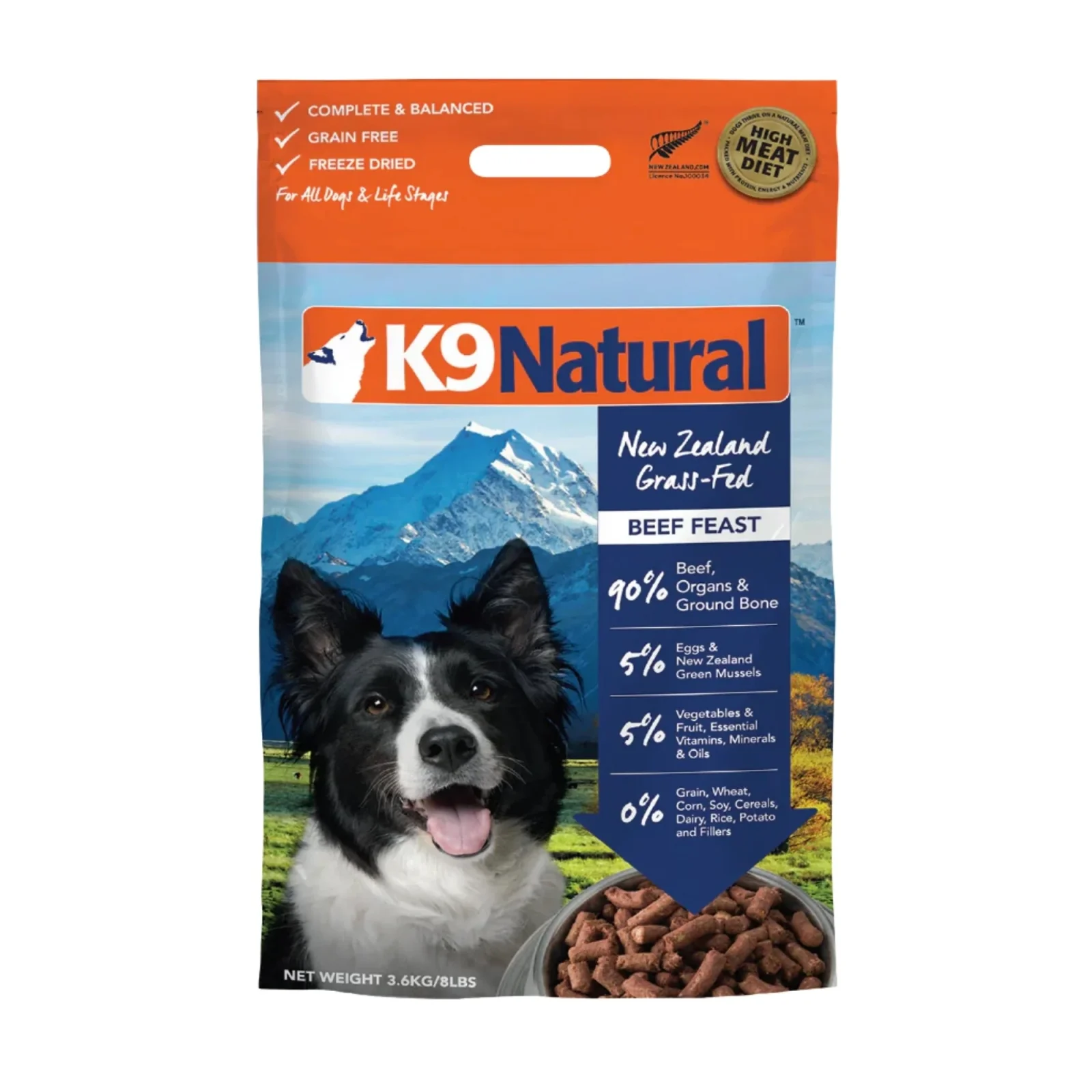 K9 Natural Dog Freeze-Dried Beef 8 lb