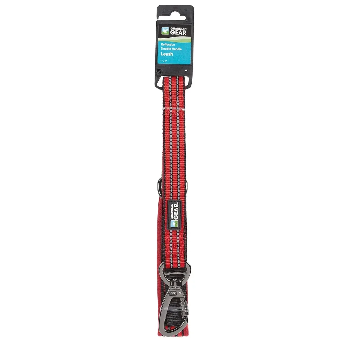 GG Reflect Dbl-Handle Dog Leash Red 6 ft - Image 2