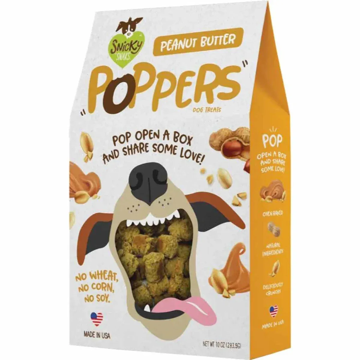 Snicky Snaks Peanut Butter Poppers Dog Treat 10 oz