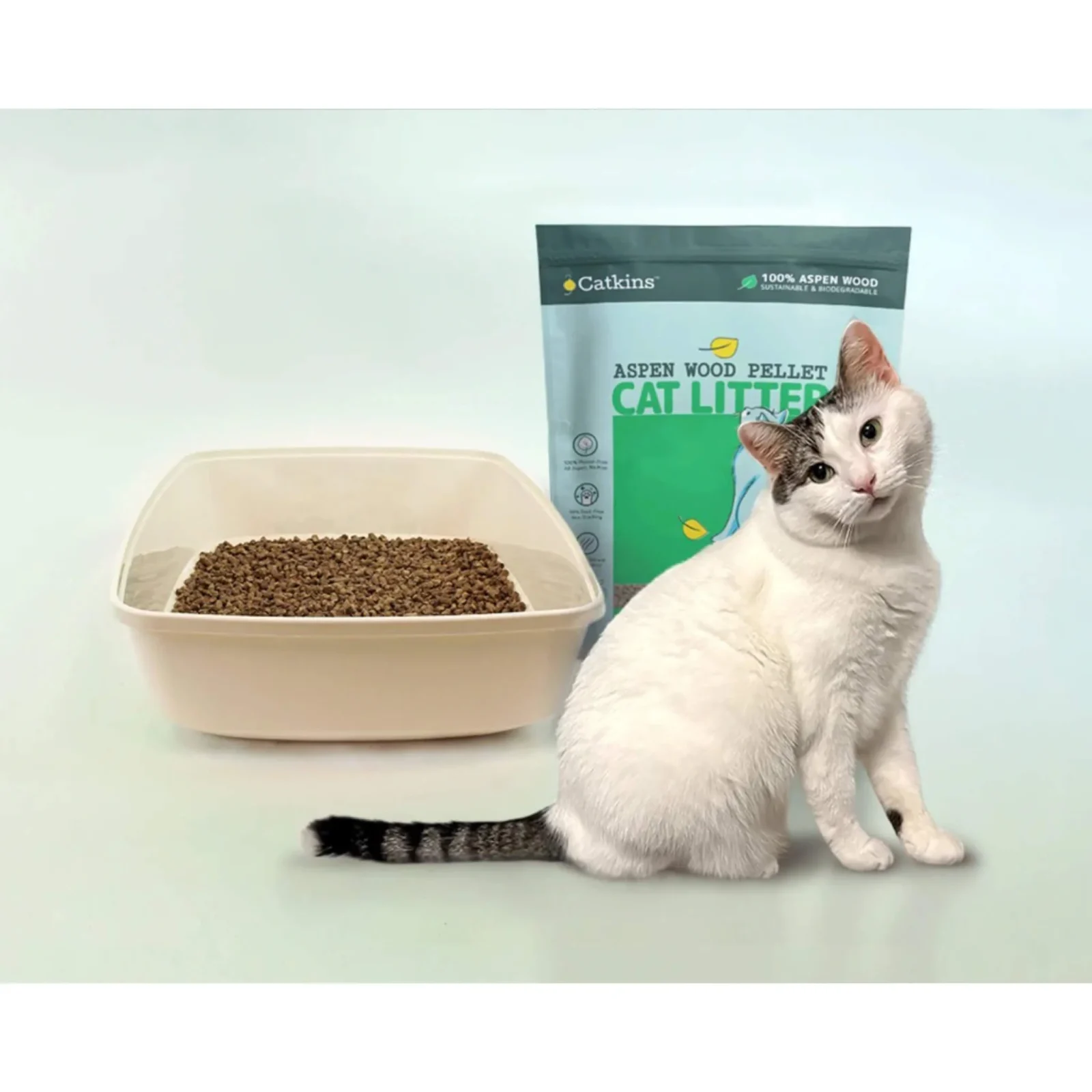 Catkins Aspen Wood Pellet Non-Clumping Cat Litter - Image 2
