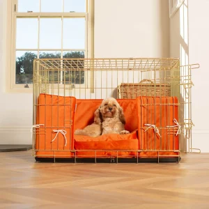 Dog Crate Bumper in Pumpkin Velvet by Lords & Labradors