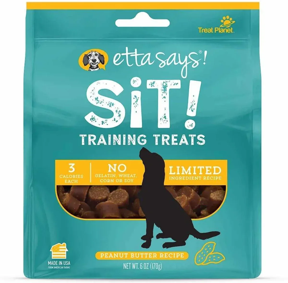 Etta Says! Sit! Dog Training Dog Treats Peanut Butter Recipe 6 oz