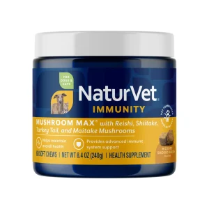 NaturVet Mushroom Max Advanced Immune Support Soft Chews for Dogs & Cats