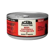 ACANA Premium Pate, Beef, Chicken, & Tuna Recipe in Bone Broth Wet Cat Food