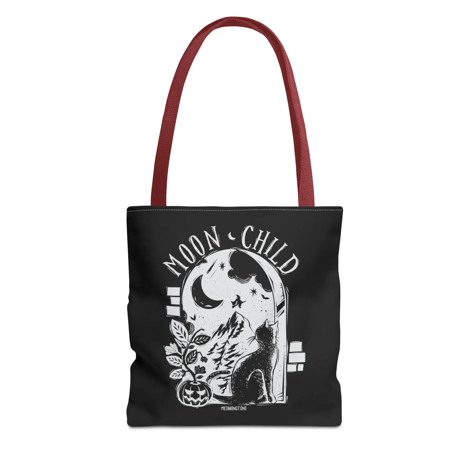 Moon Child Halloween Cat Tote Bag - Image 2