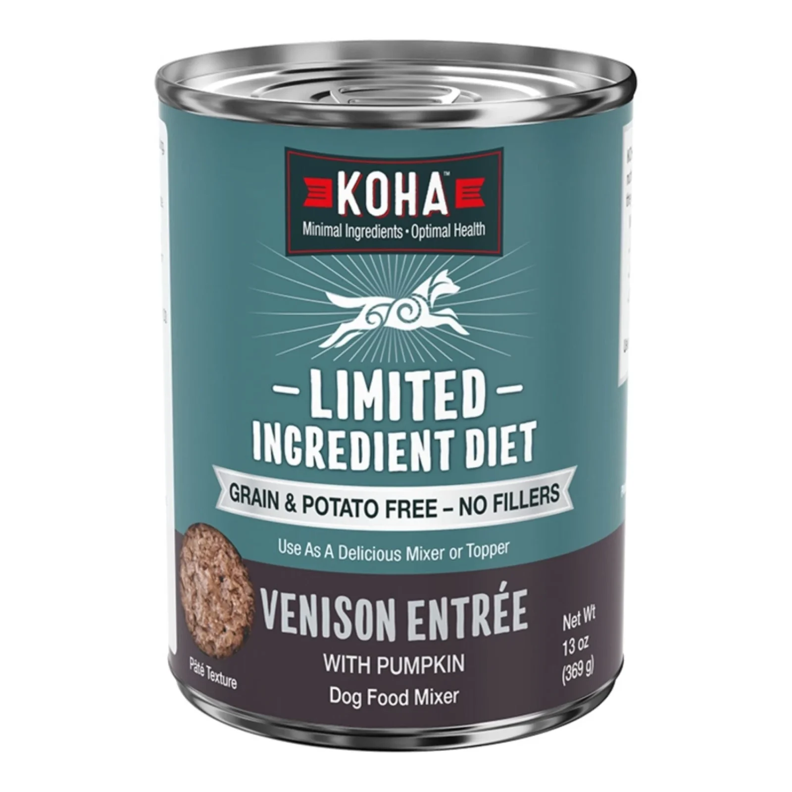 Koha Dog Limited Ingredient Grain-Free Venison, 13 oz each, Case of 12