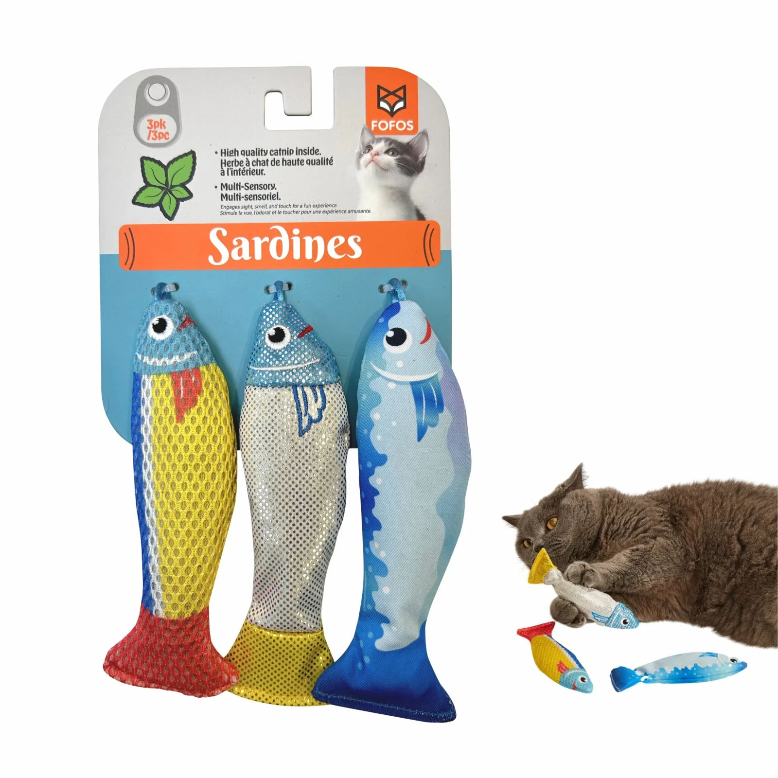 Fofos Sardine Fish Catnip Filled Toy for Cats - Image 2