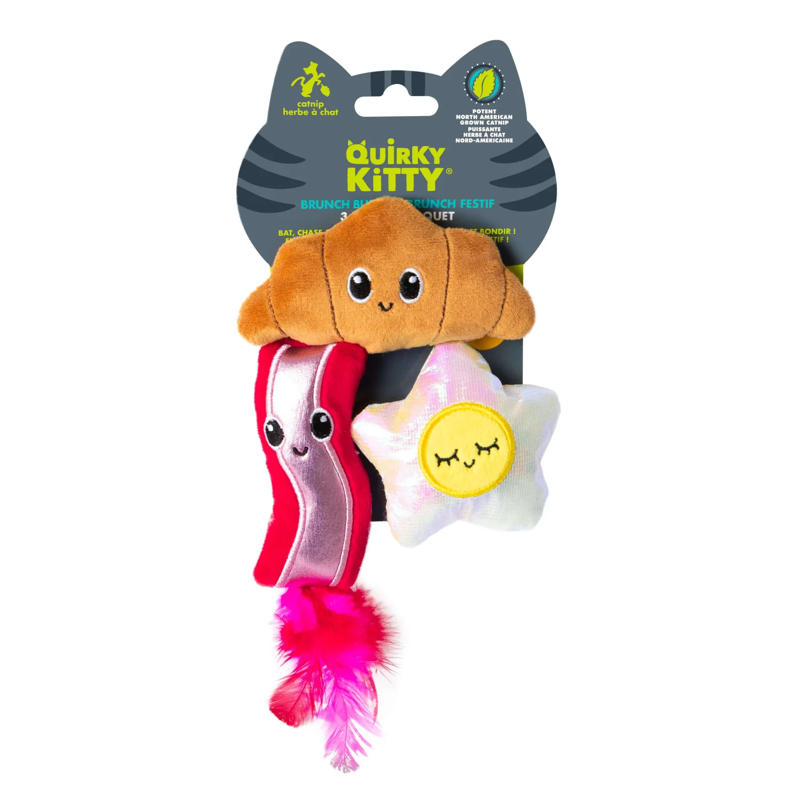 Quirky Kitty Brunch Bunch 3-Pack Cat Toy Set with Catnip - Image 2