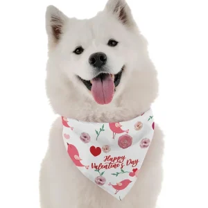 BanDoggie Happy Valentine's Day Dog Bandana - Soft Microfiber, Made in USA