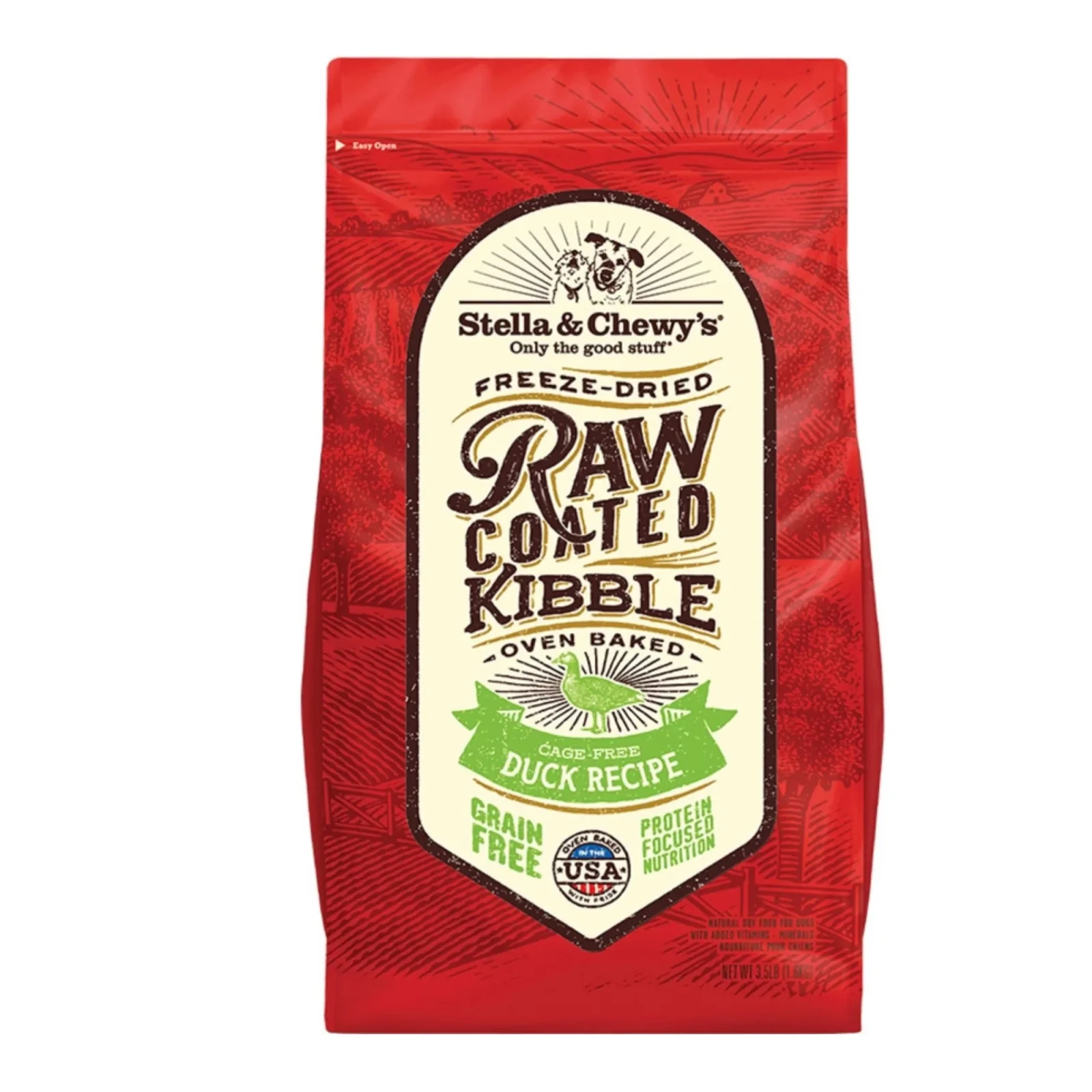 Stella & Chewy's Dog Kibble - Raw Coated Cage -Free Duck Recipe 3.5 lb