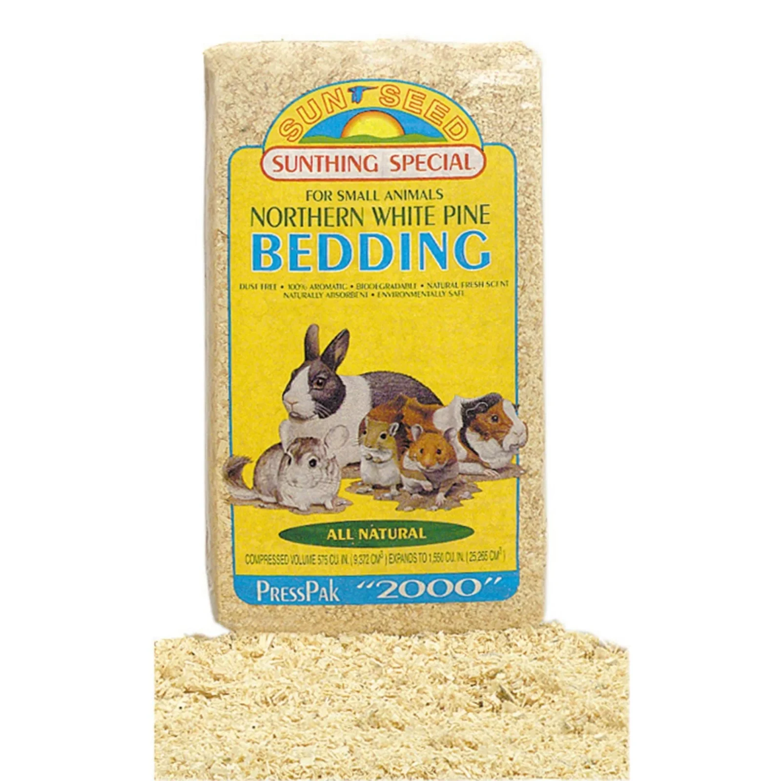 Sun Seed Northern White Pine Bedding for Small Animals, Brown, 1200 cu in