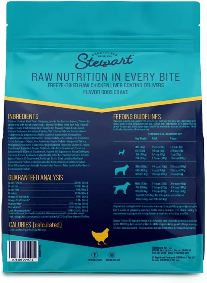 Stewart Raw Coated Small-Batch Chicken and Vegetable Freeze-Dried Raw Coated Dry Dog Food - Image 2