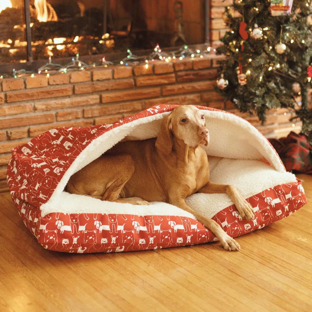 Luxury Cozy Cave® Rectangle Dog Bed – Holiday Collection - Image 2