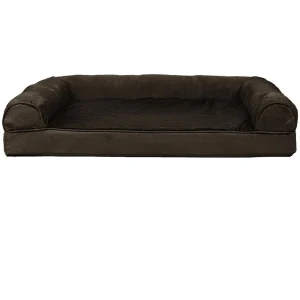 FurHaven Plush & Suede Orthopedic Sofa Pet Bed - Espresso (Jumbo Plus)