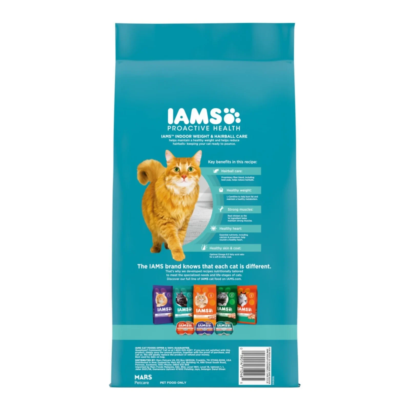 IAMS Proactive Health Weight Control & Hairball Care Indoor Adult Dry Cat Food Chicken & Turkey 3.5 lb - Image 2