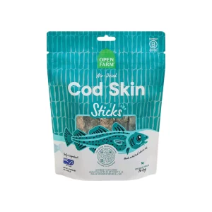 Open Farm Air Dried Cod Skins Sticks Crunchy Dog Treats
