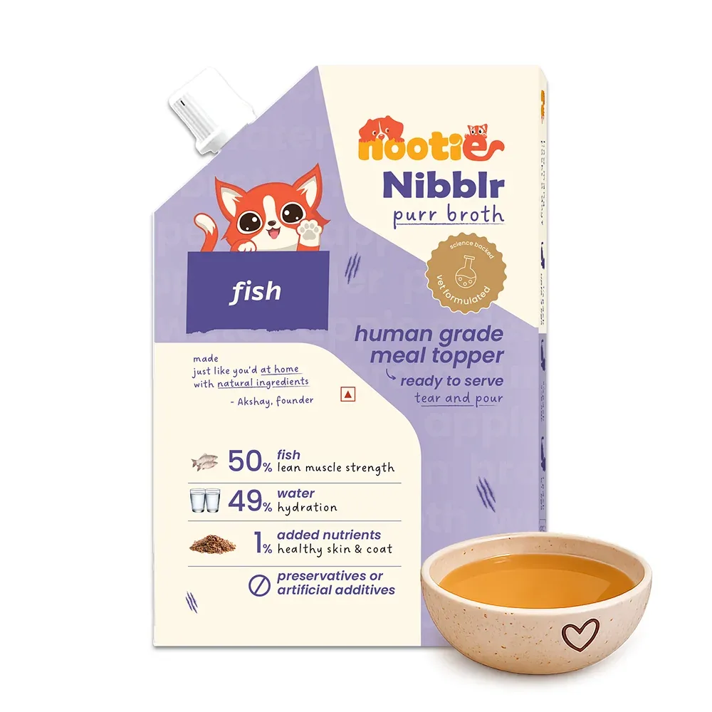 Nootie Nibblr Fish Bone Broth Hydrating Meal Topper Cat Wet Food - Image 2