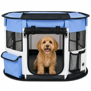 Pet Life ® “GoHaven” Collapsible Sturdy Travel Pet Playpen