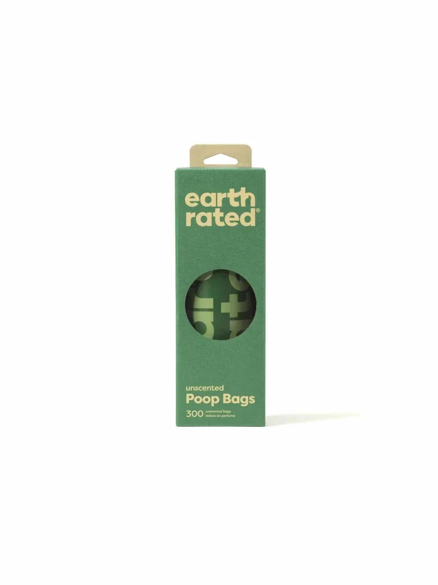 Earth Rated Unscented Poop Bags on a Large Single Roll, 300 ct