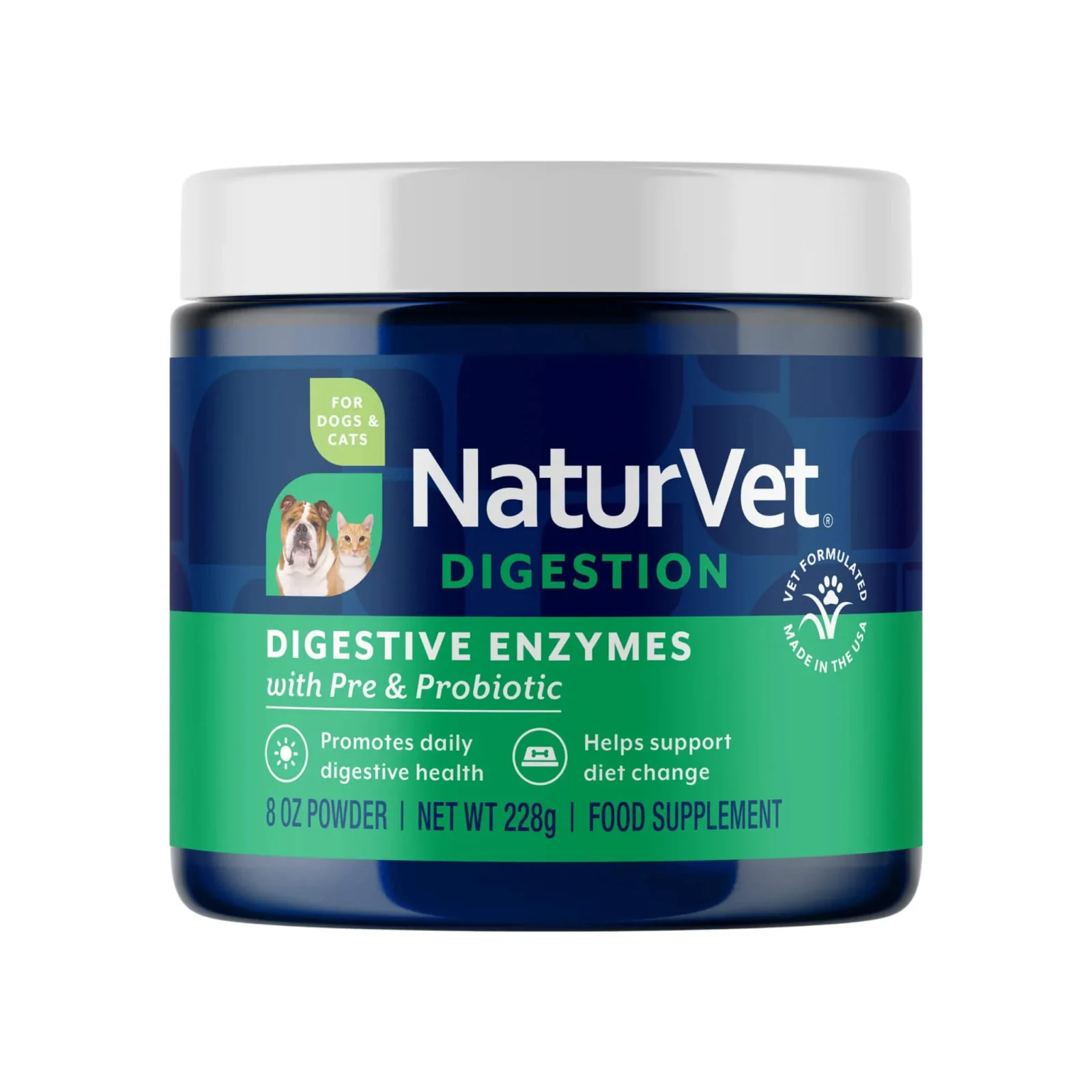 NaturVet Digestive Enzymes Daily Digestive Support Powder for Dogs & Cats - Image 2