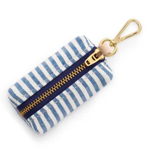 Lake Blue Stripe Waste Bag Holder
