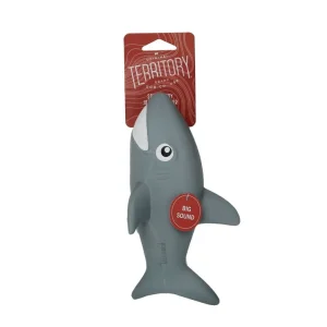 Territory Dog Latex Squeaker Shark 8.8 in