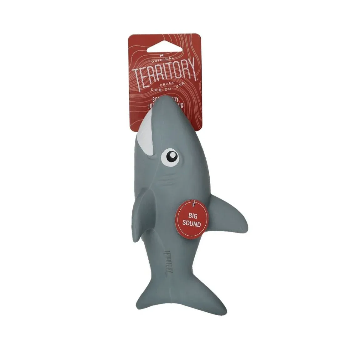 Territory Dog Latex Squeaker Shark 8.8 in