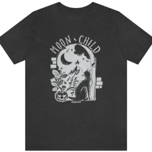 Moon Child Halloween Cat T-Shirt