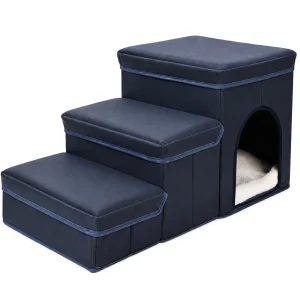 Pet Life ® “Nest Step” Collapsible Travel Pet Stairs with Hideout