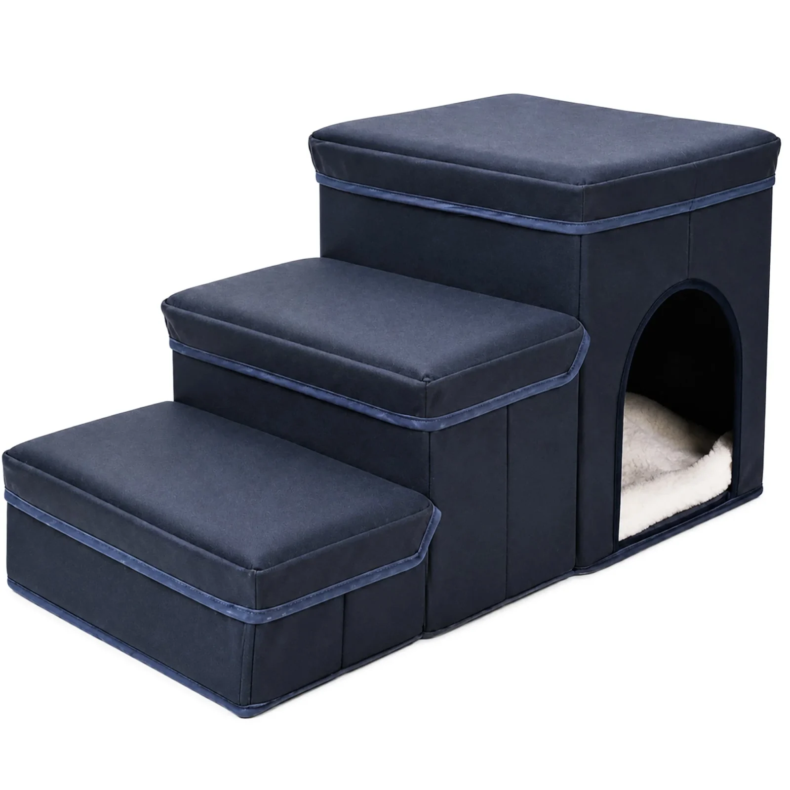 Pet Life ® “Nest Step” Collapsible Travel Pet Stairs with Hideout