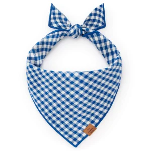 Lake Blue Gingham Dog Bandana